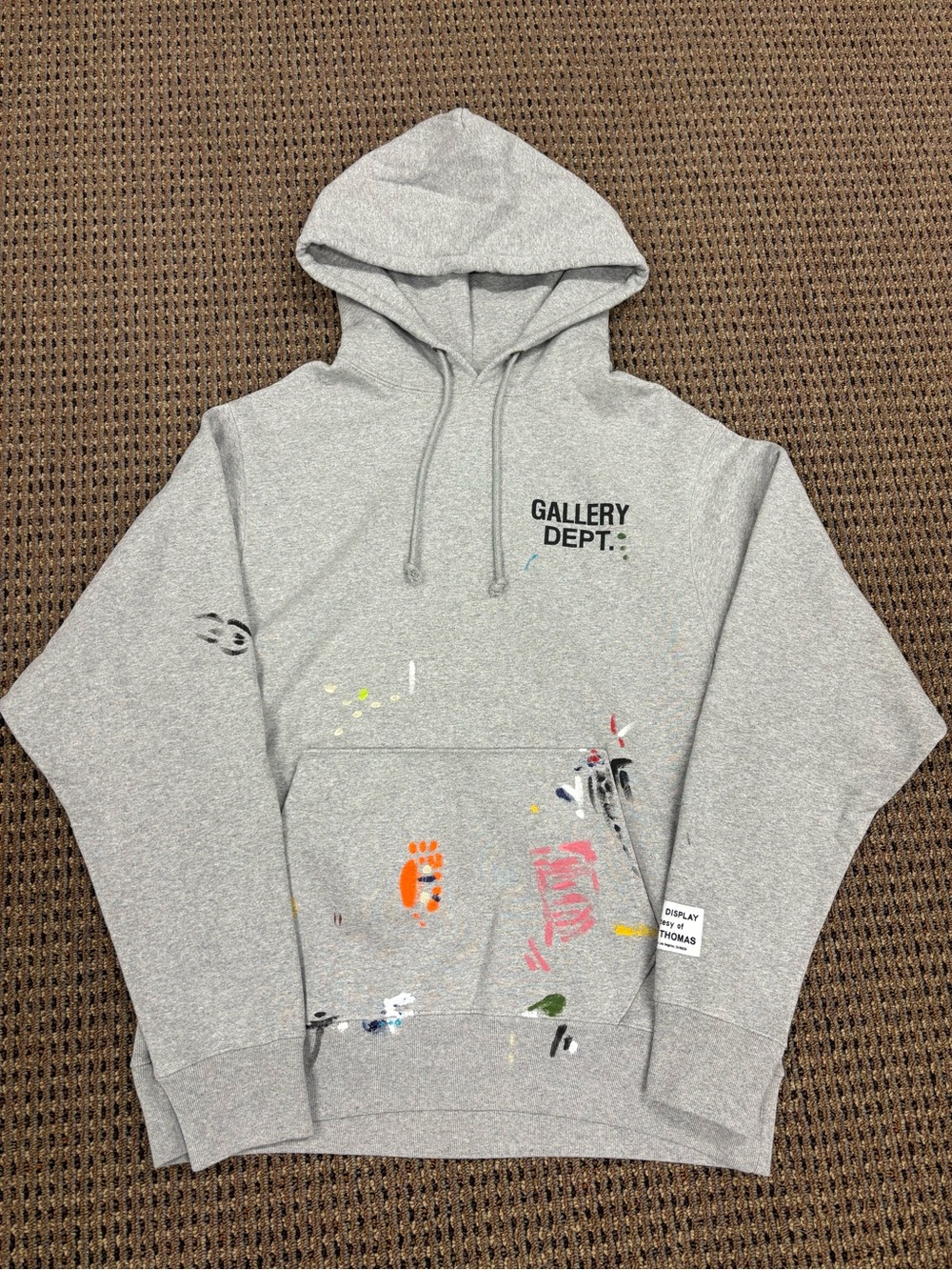 Gallery Dept. Paint Logo Hoodie Grey Size Medium